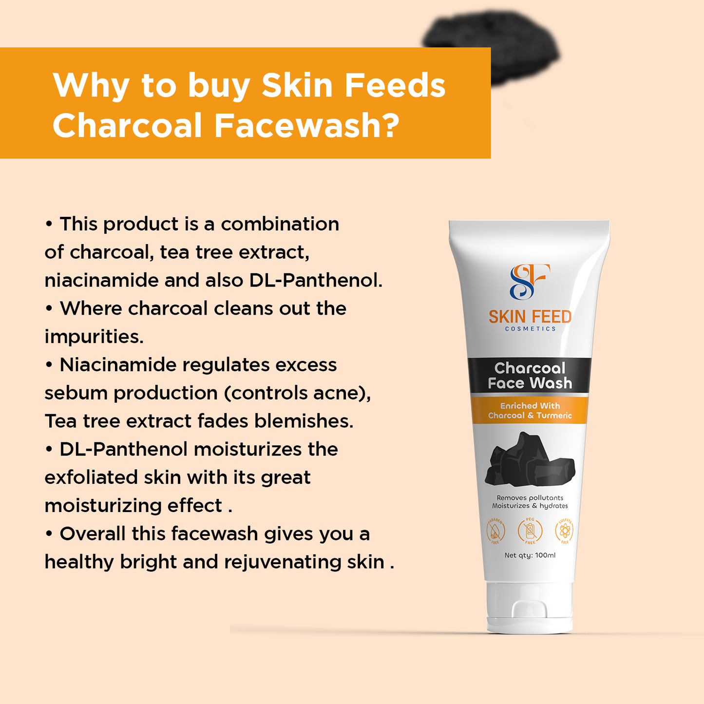 Skin Feed Charcoal Face Wash 100ML